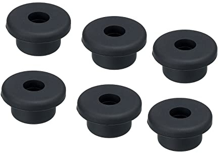 QUARKZMAN 6Pcs Passe Fil Caoutchouc en Forme de T Diamètre d'Installation 19mm, ID 9mm, Hauteur 14mm Passe-Câble Bouchons d'Étanchéité pour Trous de Câbles, Noir