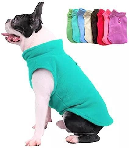JACKO & CO - Fleece Vest Dog Sweater with Leash Ring - Soft, Warm & Lightweight Pullover Coat for Small & Medium Dogs, Puppies & Cats - Cozy Fall/Winter/Spring Pet Jacket (Turq, XXL 10.8-15.9 kg)