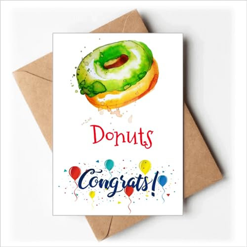 Aquarell Handgemalt Grün Dessert Hochzeit Karten Glückwunsch Gruß Umschläge