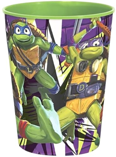 Teenage Mutant Ninja Turtles Plastic Stadium Cup - 16oz, 1 Count | Perfect Party Drinkware for Events and Celebrations