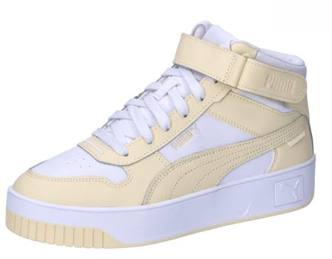 PUMA Damen Carina Street Mid Sneaker, White-Creamy Vanilla, 39 EU