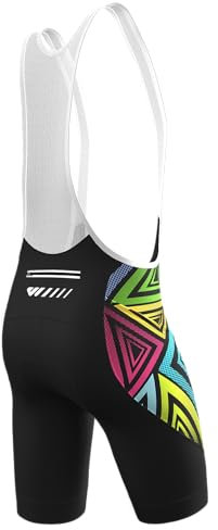 Lo.gas Herren Radfahren Bib Shorts, Radfahren Shorts für Männer Gel gepolstert mit Taschen, Road Shorts atmungsaktiv Farbblockierung,Schwarz,L