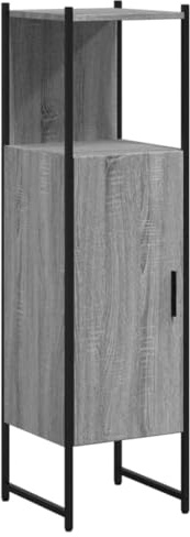 vidaXL Badschrank Grau Sonoma 33x33x120,5 cm Holzwerkstoff