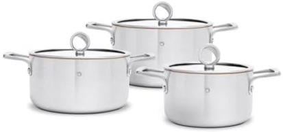 Olavson My Premium-Topf mit Kupferkern – großer antihaftbeschichteter Topf mit Kupferkern – geeignet für Induktion, Backofen oder Herd – Bräter und Kasserolle – 16 cm | 20 cm (flach) | 20 cm…