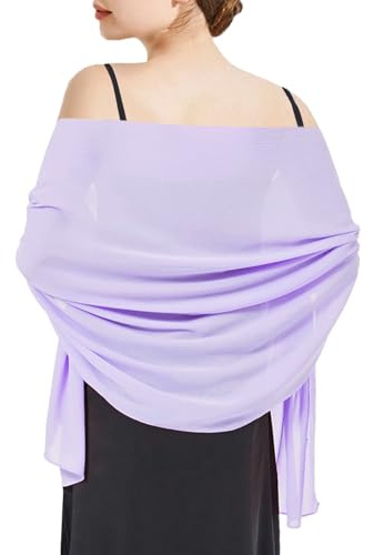 RonFoxi Chiffon Stola für Damen - Elegantes Schultertuch für Abendkleider - Leichter & Hauchzarter Schal für Hochzeit, Party & Festliche Anlässe