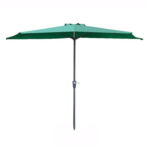 DJJYCTNM Parasol de Jardin, Demi Parasol, Parasol avec Manivelle Facile, Petit Auvent pour Balcon, Table ou Terrasse, Parasols de Marché (Color : Green)