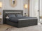 MKS MEBLE Boxspringbett 200x200 mit Led, Polsterbett 200x200 mit LED Kopfteil - Multipocket-Matratze H4 - Doppelbett mit Bettkasten Stauraumbett - Gold-6 - Dunkelgrau Kunstleder