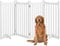 Yaheetech Absperrgitter Hund Schutzgitter, HxB: 90,5 x 201,5 cm, Hundegitter Wohnung mit 2 Stützfüßen, Faltbares Schutzgitter, Treppengitter, Absperrgitter für Küche/Flur/Kamin/Ofen, 4 Paneelen, Weiß