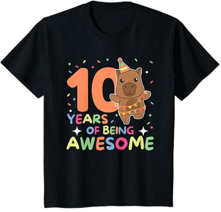Capybara zum 10. Geburtstag für Kinder zehn Jahre alt T-Shirt