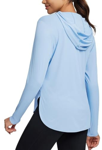 Damen UPF 50+ Sonnenschutz Hoodie mit Schnell Trocknendem Langarm Sun Shirt Uv-Schutz für Damen's Sports Running Wandern Outdoor Surfen Angeln