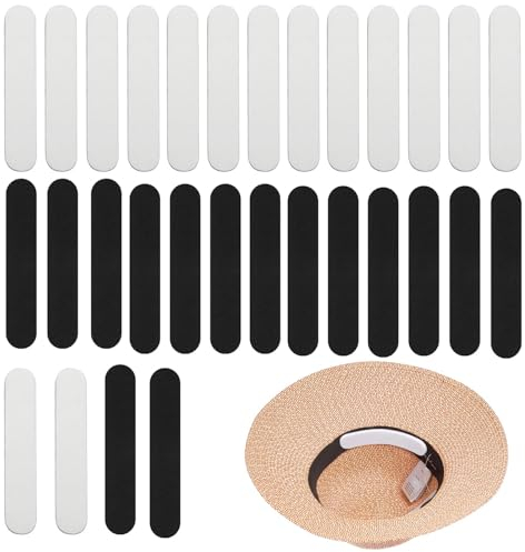 30 Stück Hutgrößen Reduzierersel,Hutband,Hutband Innen,Hutbänder,5mm Bstklebend Hut Größe Verkleinerung,Selbstklebende Hutgrößenband Für Männer Frauen Schweißband Schwarz Weiß