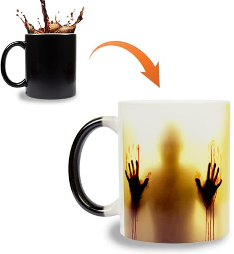 Lihome Halloween Gifts - Halloween Coffee Mug, Horror Movie Gifts Color Changing Zombie Coffee Mugs, Horror Lovers Gifts for Women Men(11oz)