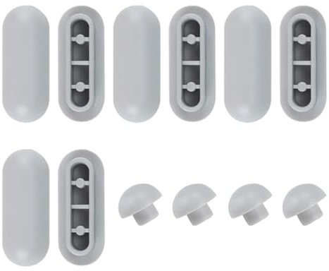 CPJJ 12 Stücke WC Sitzdeckelpuffer WC Sitzpuff Auflagestopfen für Toilettensitz Abstandhalter für WC Brille Dämpfer WC-Sitz Stoßstange 8 Ringpuffer und 4 Deckelpuffer für Zuhause Büro Hotel (grau)