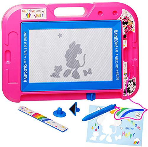 alles-meine.de GmbH Zaubertafel/magische Maltafel - Minnie Maus - incl. 2 Stempel - Zeichentafel Lerntafel - Magnet Tafel - Kinder/wisch & Weg - Zaubermaltafel Zauberzeichner..