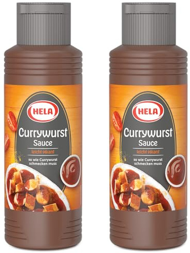 Hela Currywurst Sauce | German Curry Ketchup | Original Currywurst Sauce | Hela Tomato Ketchup | Traditional Sausage Condiment | German Food | Doublepack 2X300ML – Imported by DFB