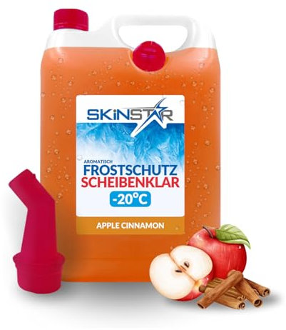 SkinStar Scheibenfrostschutz -20°C mit Duft | Effektiver Scheibenreiniger | Winter | Gebrauchsfertig | Frostschutzmittel Scheibenwaschanlage | Klare Sicht (10l, Apple-Cinnamon)