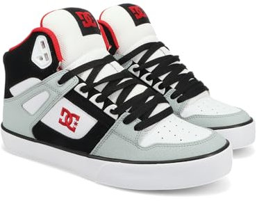 DC Herren Pure High Top WC Skateschuh, Grau/Schwarz/Weiß/Rot, 46 EU