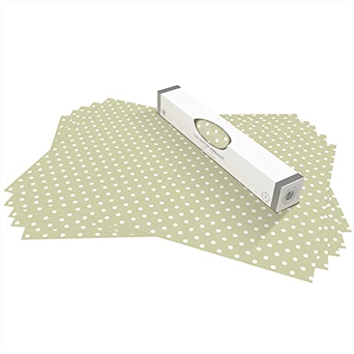 The Master Herbalist UNSCENTED & WIPE CLEAN Drawer Liners in a SAGE GREEN POLKA DOT Design - Perfect for Kitchen Drawers, Shelves, Cupboards & Cabinets. Contains 10 Sheets. Made in the UK.