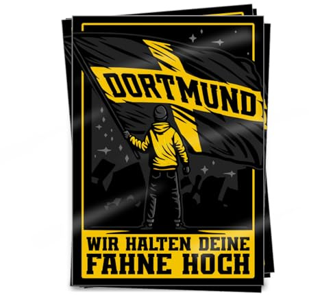 KNOW-MORE-STYLEZ Aufkleber Dortmund 0231 Fahne Hoch 50 Stück Set