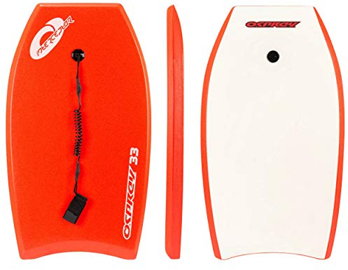 Osprey Interceptor Bodyboard mit Leine, Boogieboard für Kinder und Erwachsene, Unisex, Interceptor, rot, 83,8 cm (33 Zoll)
