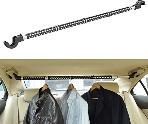 Auto Teleskop Kleiderbügel Bar, Auto Kleiderstange Bar, Heavy-Duty Rutschfeste Gummi Kleiderstange Für Die Reise, 89,5-151 Cm, 1 Stück