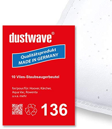 Dustwave® Lot de 10 sacs d'aspirateur (environ 20 l) pour Aqua Vac (Shop Vac) - Pro 200 de la marque Dustwave® - Fabriqué en Allemagne
