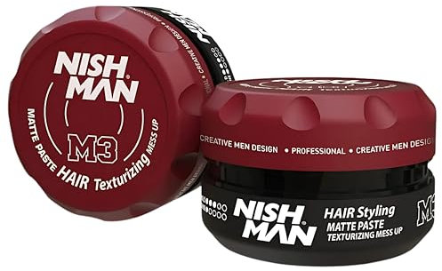 NISHMAN M3 Haarstyling-Wachs - Matte Paste Texturising Mess Up 100g - Mattes Finish, Flexibler Halt, Natürlicher Look