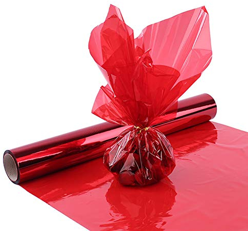 Rot Klare Cellophan Folie Rolle Zellophanfolie Geschenkpapier Geschenkfolie für Geschenkverpackung