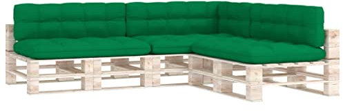 vidaXL Palettensofa Auflagen 7-TLG. Palettenkissen Palettenpolster Sitzkissen Palettenauflage Sitzpolster Rückenkissen Seitenkissen Grün