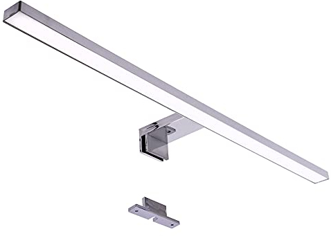 max K O M F O R T Maxkomfort LED Spiegelleuchte Badleuchte Schminklicht Aufbauleuchte Schrankleuchte in chrom eckig neutralweiß 8W IP44
