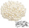 Pamtns 300 Stück Knöpfe Perlen Runde Nieten Perle Nieten Diy Nieten Knöpfe Perlen Rund Elegant Perlen Nieten Nieten und Perlen Set Nieten für Kleidung und Mänteln Verwendet