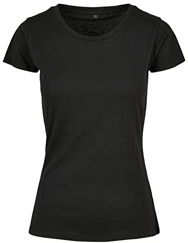 Build Your Brand Damen T-Shirt Basic Tee, Kurzarm Frauen T-Shirt mit Rundhalsausschnitt aus Baumwolle, in vielen Farben erhältlich, Größen XS-5XL