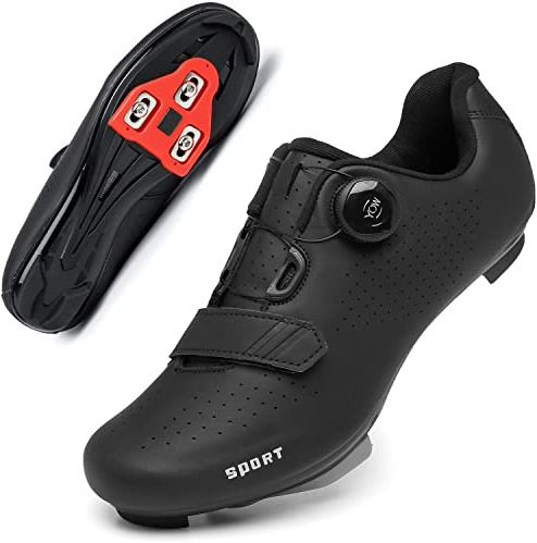 Cykelskor för kvinnor och vägcykel, SPD, cykelskor för inomhusbruk, utomhus, med look, Delta Cleats, Svart, 37 EU