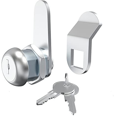Hecfu 1 Pcs Tool Box Lock, 5/8 Cam Lock Keyed Alike, Mailbox Lock Replacement, Cabinet Lock with Keys Secure File File Drawer RV Truck Toolbox, Zinc Alloy
