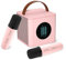 BONAOK Karaoke Maschine Kinder, Bluetooth Karaoke Anlage mit 2 Mikrofonen Kinder Erwachsene, Kinder Karaoke Mikrofon zum Aufladen, Mikrofon Singen Kabellos Spielzeug(Rosa)