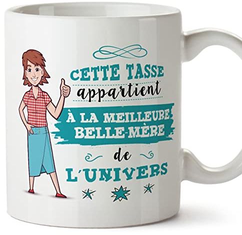 Mugffins Tasses pour BELLE-MÈRE - En Français - Cadeau original pour BELLE-MÈRE - Meilleure Famille de l'univers - 11 oz / 330 ml