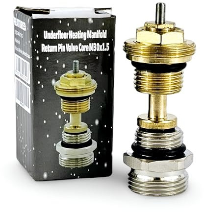 Wärmer System Collettore di riscaldamento a pavimento Valvola di ritorno Pin Core M30x1.5 con raccordo inferiore 1/2x3/4