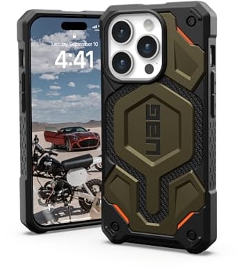 URBAN ARMOR GEAR UAG Case Compatible with iPhone 15 Pro Case 6.1 Monarch Pro Kevlar Element Green Built-in Magnet Compatible with MagSafe Charging Premium Rugged Dropproof Protective Cover