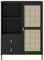 Woodroom Valencia - Highboard Kiefer massiv lackiert 100x136x40 cm Sideboard Kommode Schrank schwarz