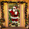 Decoración de Cubierta de Puerta de Navidad Bandera Colgante de Fondo de Papá Noel Navideña para Hogar Casa Puerta Principal Festival Fiesta Adorno (Papá Noel Negro Lindo)
