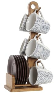 CAFE SET 6 GRES 18X14,5X35 150 ML, AZULEJOS