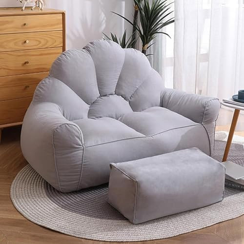 IJNBHU Puff Gigante XXL Peludo Cubierta para Sofá Perezoso Terciopelo Puf de Salón Asiento Decorativo para Interior y Exterior Sin Relleno