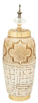 Romimex Pot Multicolore Porcelaine 14 x 38 x 14 cm avec Couvercle