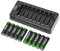 BEVIGOR 8 Piles AA NiMH Rechargeables avec Chargeur 8 Slots, Charge Rapide