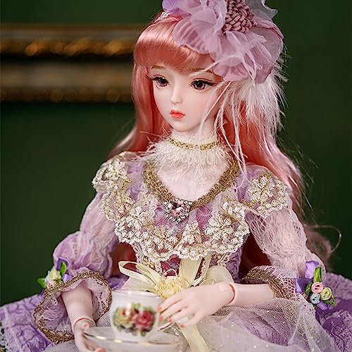 BJD Dolls 1/3 - Europäische Klassische Stil Puppe 24 Zoll Kugelgelenk Puppe Outfits Schuhe Smart Doll Geschenk für Puppenliebhaber (Milia)