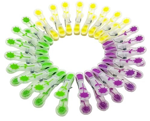 Maishijie Wäscheklammern, Wäscheleine, Wäscheklammern, robuste, rutschfeste Wäscheklammern, für lufttrocknende Kleidung, Aufbewahrung zu Hause (Laundry pegs-Sunflower)