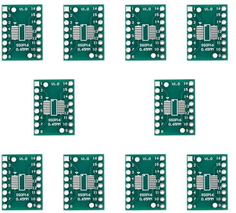 VGOL 10 x SOP16 TSSOP16 auf DIP-16 Leiterplatten-Pinnwand 21 x 16 mm zum Modding und Aufrüsten von SMD-Komponenten auf eine DIP-Standfläche