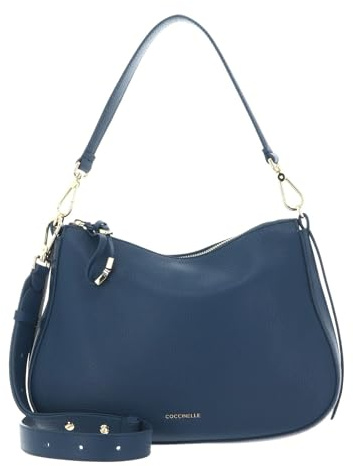 Coccinelle Leder Schultertasche Umhängetasche Nory Shoulderbag Deep Blue blau