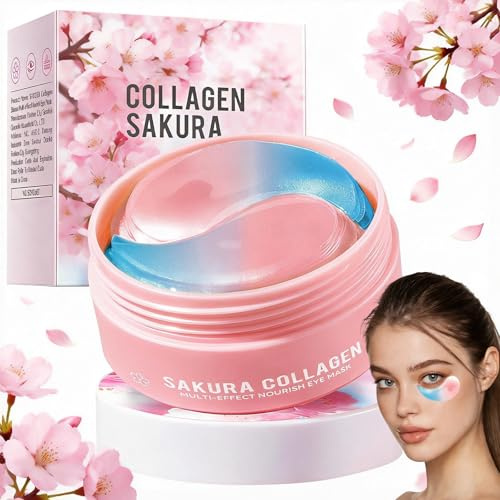 60pcs Contour des Yeux à la Fleur de Cerisier - Action Anti-Cernes, Anti-Poches & Lifting Immédiat | Enrichis en Niacinamide, Acide Hyaluronique et Collagène