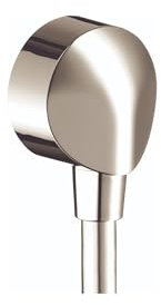 hansgrohe FixFit Handheld Shower Wall Outlet 1/2-inch Thread Connection Round Modern Flush Mount in Polished Nickel, 27458833